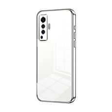 Per vivo X50 Custodia per telefono con foro sottile con placcatura trasparente (Argento)