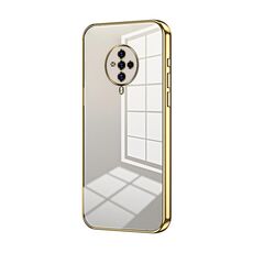 Custodia per telefono con foro sottile con placcatura trasparente per vivo S6 (oro)