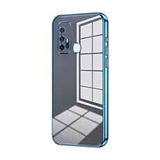 Per vivo Z6 5G Custodia per telefono con foro sottile con placcatura trasparente (blu)