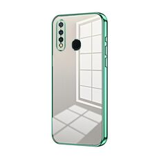 Per vivo Y5s / U3 / Z5i / U20 / Y19 Custodia per telefono con foro sottile con placcatura trasparente (verde)