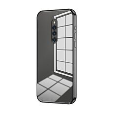 Per vivo X27 Pro Custodia per telefono con foro sottile con placcatura trasparente (nera)