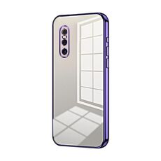 Per vivo X27 Custodia per telefono con foro sottile con placcatura trasparente (viola)