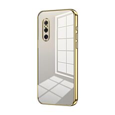 Per vivo X27 Custodia per telefono con foro sottile con placcatura trasparente (oro)