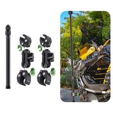 RUIGPRO Staffa per action camera con morsetto a granchio Bastone per selfie a 3 stadi a doppia testa a granchio
