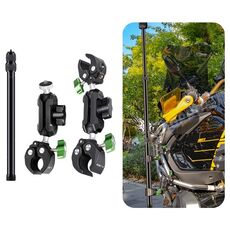 RUIGPRO Staffa per action camera con morsetto a granchio 1/4 Bastone per selfie a 3 stadi a doppia testa a granchio