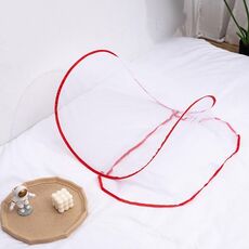 Mini zanzariera pieghevole portatile da viaggio a prova di insetti, senza installazione, colore: rosso normale