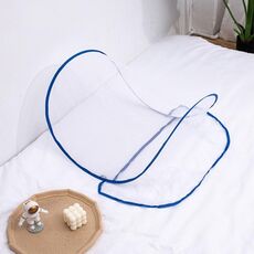 Mini zanzariera pieghevole portatile da viaggio a prova di insetti, senza installazione, colore: blu normale