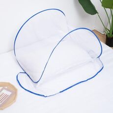 Mini zanzariera pieghevole portatile da viaggio a prova di insetti, senza installazione, colore: blu ingrandito