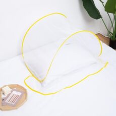 Mini zanzariera pieghevole portatile da viaggio a prova di insetti, senza installazione, colore: giallo ingrandito