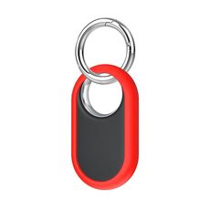 Custodia protettiva in silicone semiavvolta per Samsung Galaxy SmartTag2 Tracker con anello in metallo per appenderla (rosso)