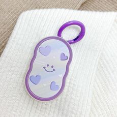Per Samsung Galaxy SmartTag2 Custodia trasparente con custodia protettiva per immagini colorate, colore: viola Smiley Love