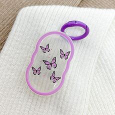 Per Samsung Galaxy SmartTag2 Custodia trasparente con custodia protettiva per immagini colorate, colore: farfalla viola