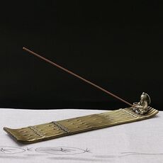 Porta bastoncini di incenso per pescatori, bruciatore di incensi, raccogli cenere, supporto per incenso (zattera di bambù)