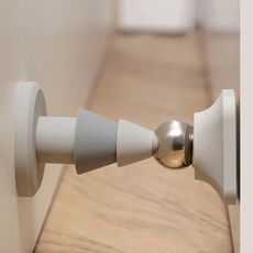 Fermaporta magnetico silenzioso senza perforazione, resistenza al silicone anticollisione, apriporta (grigio)