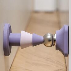 Fermaporta magnetico silenzioso senza perforazione, resistenza al silicone anticollisione, apriporta (viola)