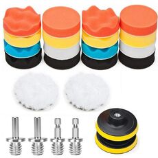 24 in 1 con 4 viti Kit di lucidatura in spugna per tampone per ceratura da 3 pollici