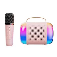Y5 1 Microfono Altoparlante Bluetooth portatile Audio karaoke wireless per casa ed esterno (rosa)