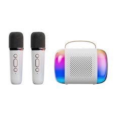 Y5 2 Microfono Altoparlante Bluetooth portatile Audio karaoke wireless per casa ed esterno (bianco)