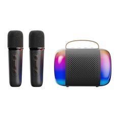 Y5 2 Microfono Altoparlante Bluetooth portatile Audio karaoke wireless per casa ed esterno (nero)