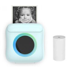 C22 Mini stampante termica portatile senza inchiostro Bluetooth a luce ambientale colorata Stampante per etichette con domande di errore (blu)
