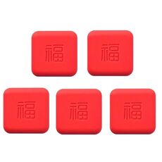 5 pezzi Maniglia per porta Silenzioso anti-collisione Cuscino per soggiorno Camera da letto Cuscino per chiusura porta Cuscinetto protettivo in silicone(Rosso)