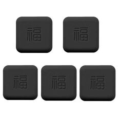 5 pezzi Maniglia della porta Silenzioso Anti-collisione Cuscino Soggiorno Camera da letto Cuscino di chiusura della porta Cuscinetto protettivo in silicone (Nero)