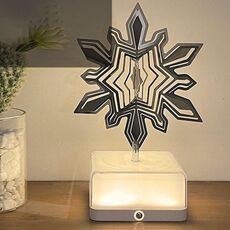 Lampada da comodino rotante 3D a 16 colori, luce notturna, LED, luce ambientale ricaricabile, ornamento decorativo, stile: fiocco di neve