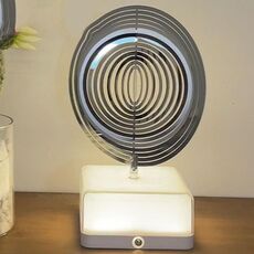 Lampada da comodino rotante 3D a 16 colori, luce notturna, LED, luce ambientale ricaricabile, ornamento decorativo, stile: rotondo