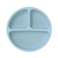 Piatto a ventosa in silicone per bambini a 3 scomparti Ciotola per alimentazione complementare per bambini (blu)
