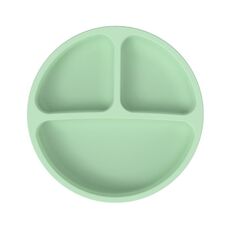 Piatto a ventosa in silicone per bambini a 3 scomparti Ciotola per alimentazione complementare per bambini(Verde)