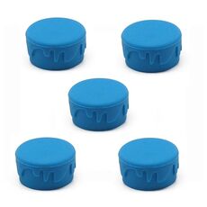 Tappo per bottiglia di vino in silicone per uso alimentare 5 pezzi FDA Tappo per vino a prova di perdite (azzurro)