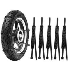 Fascette a catena antiscivolo non dannose per motociclette elettriche a due ruote da 5 pezzi/set (nero)