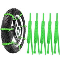 Fascette a catena antiscivolo non dannose per motociclette elettriche a due ruote da 5 pezzi/set (verde)