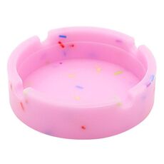 Posacenere per auto fluorescente rotondo in silicone luminoso 8,3x2,3x0,5 cm (rosa)