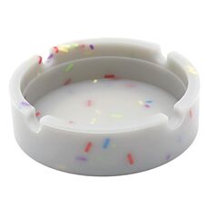 Posacenere per auto fluorescente rotondo in silicone 8,3x2,3x0,5 cm (grigio)