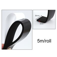 Strisce di schiuma da 5 m, 3 cm di larghezza e 3 mm di spessore, con nastro adesivo in schiuma ad alta densità a cellule chiuse, per porte e finestre.