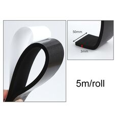 Strisce di schiuma da 5 m, 5 cm di larghezza e 3 mm di spessore, con nastro adesivo in schiuma ad alta densità a cellule chiuse, per porte e finestre.