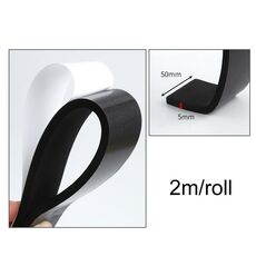 Strisce di schiuma da 2 m, 5 cm di larghezza e 5 mm di spessore, con nastro adesivo in schiuma ad alta densità a cellule chiuse, per porte e finestre.