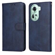 Per OPPO Reno 11 5G Global Classic Custodia in pelle flip con texture di vitello (blu)
