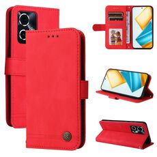 Per Honor 90 GT Skin Feel Life Tree Custodia in pelle con bottoni in metallo (Rosso)