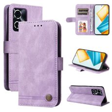 Per Honor 90 GT Skin Feel Life Tree Custodia in pelle con bottoni in metallo (viola)