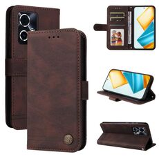 Per Honor 90 GT Skin Feel Life Tree Custodia in pelle con bottoni in metallo (marrone)