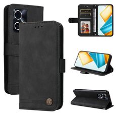 Per Honor 90 GT Skin Feel Life Tree Custodia in pelle con bottoni in metallo (nera)