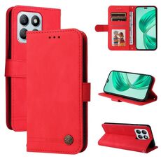 Custodia per telefono in pelle con bottoni in metallo Skin Feel Life Tree per Honor X8b (rossa)