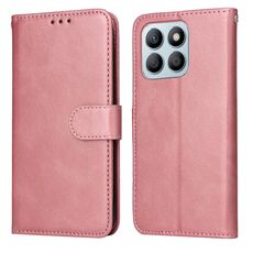 Custodia per telefono in pelle flip classica con texture di vitello per Honor X8b (oro rosa)