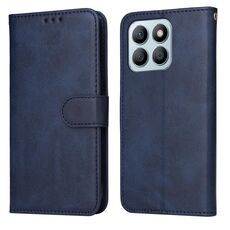 Custodia per cellulare in pelle flip classica con texture di vitello per Honor X8b (blu)