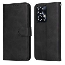Custodia per telefono in pelle flip con texture classica in vitello per Honor 90 GT (nera)