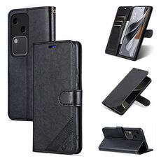 Per vivo S18 AZNS Custodia per cellulare in pelle con texture in pelle di pecora (nera)