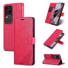 Per vivo S18 AZNS Custodia per cellulare in pelle con texture in pelle di pecora (rossa)