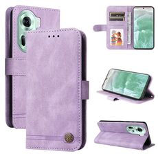 Per OPPO Reno 11 5G Global Skin Feel Life Tree Custodia in pelle con bottoni in metallo (viola)
